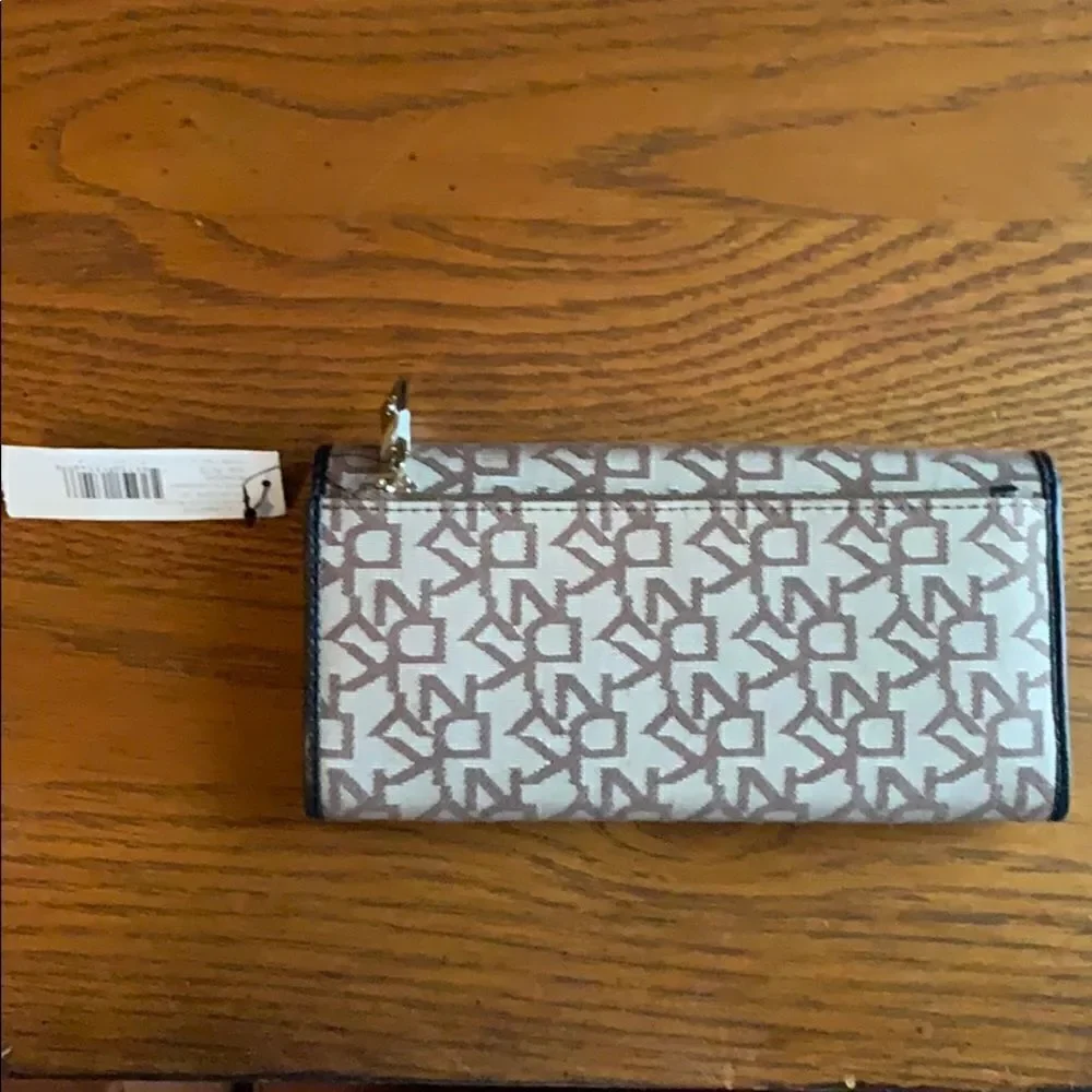 DKNY Jacquard Wallet Brown Tan